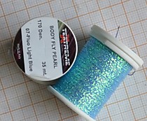 Текстрим синтетика для тела мушек  Перламутровая Голубой флюарисцент