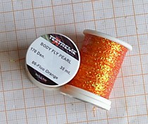 Текстрим синтетика для тела мушек  перламутровая Оранжевый флюарисцент