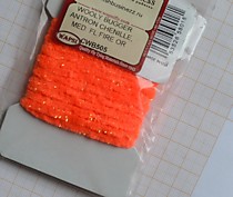 Синель для лова горбуши и симы фирмы Вапси Вулли Багер Медиум ( толстая ) флю Яркий Оранжевый ( цвет свежей красной икры) 