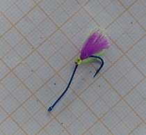 Муха для самодуров на корюшку голубой угорь № 6 мм( 11) колечечко с мухой Пурпур Цак УФ