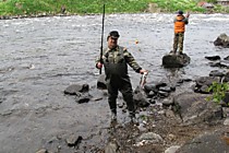лов на стримеры с поплавком  горбуши Архангельск