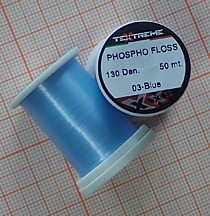 Phospho Floss Textreme Шелк Светящейся в темноте - Голубой фосфор  50 метров 