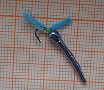 Вольфрамовые блесна мормышки Голубой Бокоплав  -20 мм .вес 1.3 грамма Вольфрамовые блесна с мушками на корюшку, навагу, окуня, плотву Хариуса. сига ряпушку