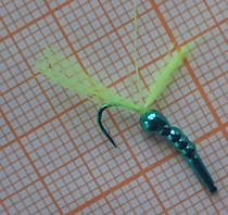 зимняя вольфрамовая мормышка на корюшку Ярко Зеленый Криль - 0.6 грамм