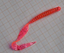 Твистер на судакаи окуня Химия на корюшку Большой Червь УФ Розовый с микроблесками