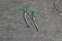 крючек снег № 5.5 маруто-10 шт с мухой вата Атлас зеленая и шелк лимонная точка привязки