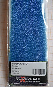 Люрексы для самодуров на морскую рыбалку и корющку, фирмы "Текстрим" с эффектом кристалографии Люрексы для самодуров TEXTREMЕ CRYSTALFLASH UV Medium Blue