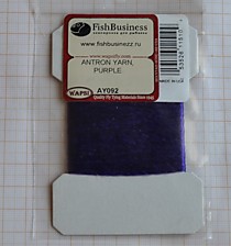 Материал для самодуров на корюшку "Антрон ярн " фирмы "Вапси" на морскую и зимнию рыбалку. Толстый материал на картоне,цвет темно-фиолетовый  ANTRON YARN WAPSI Fl Purple UV