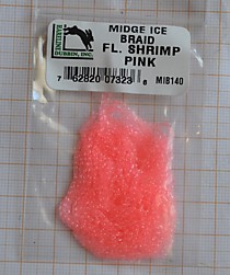 Материал для тела мушек,фирмы "харелайн"/ В большой упаковке- маленькой-тонкий. Ультрофиолет, цвет реветочно-розовый "HARELINE" Fl Shrimp Pink UV