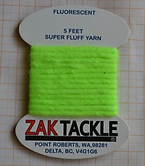 Новый Материал для самодуров-махер-для самодуров  "Зак Тасле",флюоресцентный. ZAK TACKLE SUPER FLUFF YARN FLUORESCENT Chartreuse