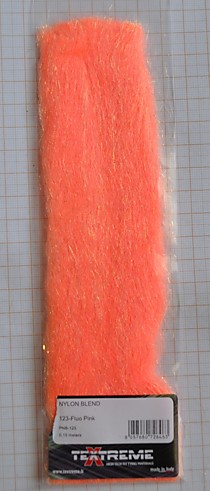 Мохер на малоротую корюшку Материал для бородок нейлон, очень сильный ультрофиолет. Фирма "Текстрим" цвет розово-ораньжевый. NYLON BLEND TEXTREME Fl.Pink