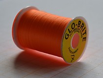  Материал для самодуров, шелк "Глоу Брите" фирмы "Хайлайнер" США. Толстый расслаивающийся шелк,25 метров,цвет апельсин.№7
