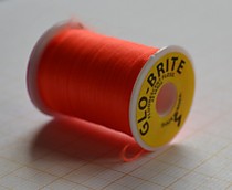 Материал для самодуров, шелк "Глоу Брите" фирмы "Хайлайнер" США. Толстый расслаивающийся шелк,25 метров,цвет ораньжевый.№5