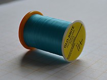 Материал для самодуров, шелк "Глоу Брите" фирмы "Хайлайнер" США. Толстый расслаивающийся шелк,25 метров,цвет голубой.№14