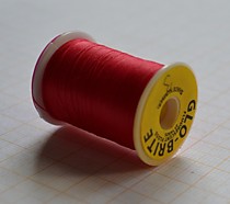 Материал для самодуров, шелк "Глоу Брите" фирмы "Хайлайнер" США. Толстый расслаивающийся шелк,25 метров,цвет насыщенно- красный.№3
