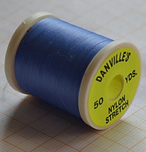Монтажные нити для самодуров на корюшку и зубатку "Данвиллс",фирма "Вапси. 50-ярдов,нейлон стрейч,цвет-Голубой с переливом в Фиолетовый.NYLON STRETCH 50 YDS DANVILLE'S WAPSI