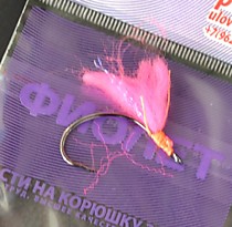 Крючки на горбушу Октопус - 16 мм Оунер с мушкой УФ Розовый фирмы Вапси США цена за пачку из 5 крючков на горбушу розовый цвет  любимый цвет  горбуши . Например белая блесна и розовая мушка на горбушу хорошо