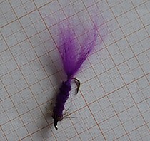 Стример на ленка форель и мальму Фиолет на крючке №8  Япония с хвостиком супер мягкий мех  песца