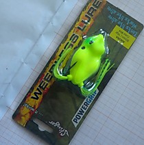 Лягушка на змееголова  фирмы Стингер  60 мм - 16 гр Лимонная УФ лягушка