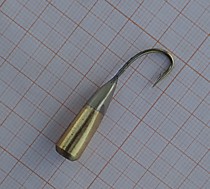 Пуля на ленка и смга латунь серебро  с Стримерным крючком № 10 мм вес - 7. 5 грамм Крючок выдержит 30 кг