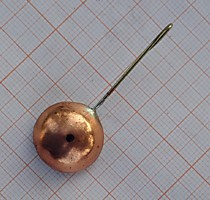 медная мормышка на ленка с стримерным крючком № 7 мм мормышка на ленка малая- 11 грамм 